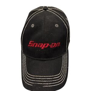 New Snap-On Tools Hat Mens Adjustable Black Red Distressed Vintage Steel Series